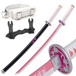 Zisu Demon Slayer Sword, About 41 inches, Hashira Pillars & Protagonist Katana Nichirin Sword, Anime Original Texture (Pink-Kanawo)