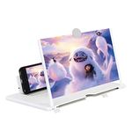 18" Mobile Phone Screen Magnifier, 3D HD phone screen Amplifier Folding Stand Holder Portable for Movie Videos on All Smartphones Anti-Reflective, White