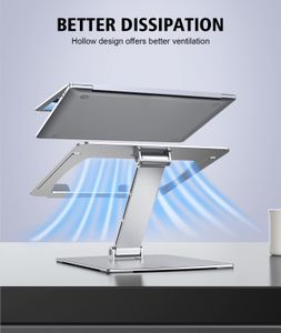 Glangeh Adjustable Laptop Stand – Silver Ergonomic Portable Riser