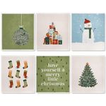 AnyDesign 6 Pack Christmas Swedish Dishcloth Snowman Xmas Tree Dish Towel Seasonal Holiday Reusable Cotton Kitchen Towel for Home Counter Cleaning, 7 x 8 Inch