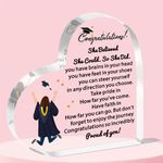 JETTOP Graduation Gifts for Her 2024 Acrylic Plaque Exam Gifts Inspirational Graduation Gift, High School Graduate Gifts