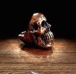 Dequera® > Resin Human Skull Ashtray Home Ornaments for Scary Halloween Decorations, Decorative Skulls, Skeletons Figurines for Bar Accessories, Smoking Room Decor for Smokers (Brown)