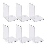 6 Pcs Book Ends, Heavy Duty Clear A