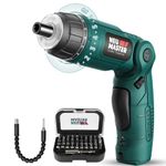 NEU MASTER Cordless Screwdriver, Electric Screwdriver Rechargeable Power Screwdriver with Pivoting Handle, 6+1 Torque Setting,USB Cable, LED Light,32pcs Bits, 2000 mAh Battery