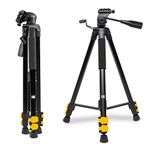 KODAK PhotoGear 62" Lightweight Tripod | Compact 3-Section Flip-Lock Aluminum Tripod Adjusts 22”-62”, QuickRelease Plate, Smartphone Adapter & 1/4” to 3/8” Screw, Bubble Level, Carry Case, E-Guide