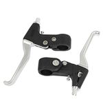 all brand All Plus Size Plastic Cycle Parts Left Right Brake Lever Pair With Silver-Tone (Black)