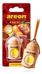 Areon Fresco Car Air Freshener Peach Perfume Diffuser Hanging Glass Bottle Mini Wood Pendant Liquid Sweet Fruit Scent Long Lasting Home Office Room Van 3D 4ml Pack of 1