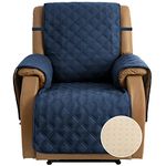 TOMORO 100% Waterproof Recliner Chair Cover for Dogs, Kids and Pets - Non Slip Quilted Sofa Slipcover Furniture Protector with 5 Storage Pockets, Couch Cover Fits Seat Width Up to 23 Inch