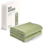 ZOMCHI 2 Pieces Exfoliating Back Scrubber, Body Exfoliator Deeper Clean & Invigorate Your Skin Back Washer for Shower, Body Scrubbers for Use in Shower to Exfoliate and Cleanse Skin (Grayish Chartreuse Green)