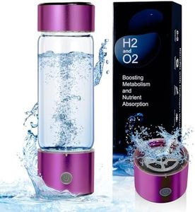 Hydrogen Water Bottle, Portable Rechargeable Hydrogen Water Bottle Generator, 3 Min Quick Electrolysis 460ml for Travel Office Exercise Daily Drinking (Purple)