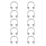 10pcs Horseshoe Circular Nose Rings Surgical Steel Lip Eyebrow Piercing Jewelry