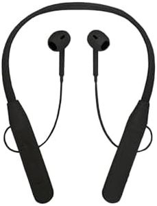 LitVibes Bluetooth Wireless in Ear Neck Band, Neck-Hanging Bluetooth Headset Travel Earphones Lightweight, Button Controls & 360° Surround Sound Quality, Music, Birthday Return Gift - (Black)