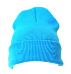 Beanie Hat Plain Baby Blue Soft Comfortable Casual for Men Women Warm Knitted Winter Woolly Skully Ski Headwear