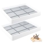 2 Pcs Rabbit Large Litter Box, Guinea Pig Training Pan Cage with Toilet Tray, Potty Trainner for Rats, Hamsters, Ferret, Bunny Small Animals, 15 x 12.2 x 2.6 Inch