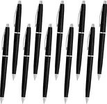 DISCOUNT PROMOS Langham Ballpoint Pens Set of 10, Bulk Pack - Black Ink, Great for Office, School, Business, Tradeshows - Black