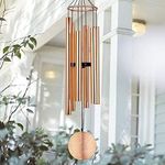 NATURAL MELODY 6 Pipe Metal Wind Chimes with Sweat Sound | 28 Inch | Rose Gold