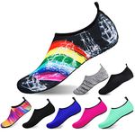 semai Water Shoes Quick-Dry Swimming Socks, Non-Slip Soft Beach Shoes Barefoot Water Sports Shoes Breathable Aqua Socks for Women Men Kids, Elastic Easy-fit Footwear for Beach Swimming Yoga Diving