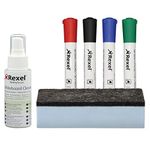 Nobo Dry Erase Whiteboard Accessory Starter Kit, Cleaning & Care Set, Includes 4 Marker Pens, Board Eraser & Cleaning Spray, 1903798