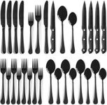 Astercook 24-Piece Black Silverware
