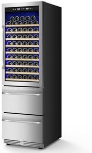 Velieta 24 Inch Wine and Beverage Refrigerator, 2 IN 1 Dual Zone Drawer Beverage Fridge Wine Cooler, Built-in or Freestanding Beverage Cooler with Powerful Compressor, Holds 108 Bottles and 150 Cans