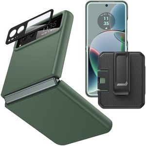 NULETO for Moto Razr 2023 Case [Belt Clip Holster], Thin Motorola Razr 2023 Case Wireless Charging (Not Fit Razr Plus 2023), Slim Hard PC Shockproof Protective Case for Motorola Razr 2023, Green