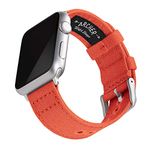 Archer Watch Straps - Canvas Watch Bands for Apple Watch (Tangelo Orange, Silver, 40/41/42mm)