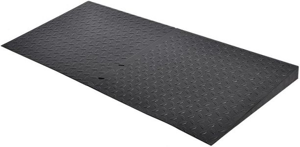 DHLXH 1.2" Rise Rubber Threshold Ramp for Doorways,Non-Slip Surface for Wheelchair Scooter Stroller,1500 LBS Capacity,Cuttable and Adjustable Size