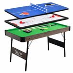RUP 5ft 3 in 1 Multi Game Table with Folding Legs, Pool Table, Table Tennis, Hockey with Complete Set of Accessories, Fun Packed Family Entertainment Table