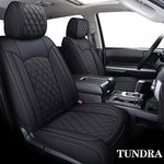 YIERTAI Seat Covers Compatible with 2008-2023 Toyota Tundra Crewmax Double Cab SR5 Limited Platinum TRD Pro Truck Waterproof Faux Leather Car Seat Covers(5 PCS Full Set/Black)