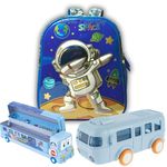 Urban Festivities Space Combo Set School Bag,Car Water Cup,Bus Pencil Box for Boys School Combo Set Birthday Gifts for Kids (Set of 3)