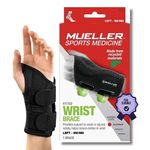 Mueller Fitted Wrist Left, Black, Small/Medium