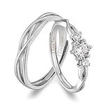 ANAZOZ His Hers Couples Rings Set S