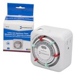 Intermatic TN311 Heavy-Duty 24-Hour Indoor Mechanical Plug-in Timer - Efficient Control for 2 Devices, Customizable Scheduling - Timer for Lighting, Fans & Small Appliances