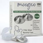 Moogco The Original Silver Nursing Cups - Nipple Shields for Nursing Newborn - Breastfeeding Essentials - Newborn Essentials Must Haves - Nipple Covers Breastfeeding - 925 Silver (X-Large)