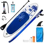 Inflatable Stand Up Paddle Board, with Paddle Board Accessories and Waterproof Phone Bag, 33" Wide Stable Design, Anti-Slip EVA Deck for Youth & Adults of All Skill Levels