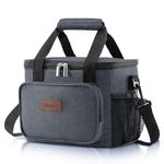 Lifewit Large Lunch Bag Insulated Lunch Box Leakproof Soft Cooler Cooling Tote for Adult Men Women, Waterproof Reusable Lunch Bags for Work Office Outdoor Picnic Camping, Dark Grey, 12-Can (8.5L)