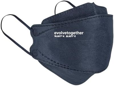 evolvetogether Santorini Everyday Adjustable Face Masks For Adult Women & Men | Comfortable, Disposable, Lightweight & Breathable | 6-Ply Design for a Secure Fit | SGS tested (Navy, 5 Count)