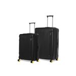 EUME Nomad Trolley Bags for Travel Set of 2, Travel Bags for Luggage Trolley |Check-in Medium 65 Cm & Check-in Large 76cm (Charcoal Black) | Polypropylene (PP) 8 Silentrun Wheels Suitcase |