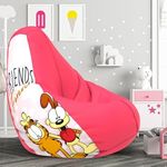 ComfyBean Bag with Beans Filled XXXL- Official: Garfield Bean Bags - Max User Height : 5-5.8 Ft.-Weight : 60-70 Kgs(Model: Garfield_ARTWORK-13 - Pink)