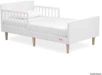 Barbie Los Altos Wooden Toddler Bed in Lavender Sky, JPMA Certified with Two Wooden Safety Side Rails, Low to Floor Design, Floor Toddler Bed, Easy to Clean & Assemble