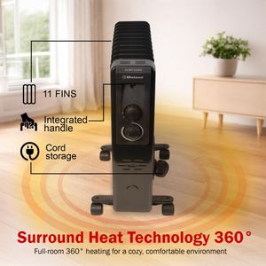 Belaco 11-Fin Oil Radiator Heater – Portable Electric Room Heater