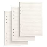 PALUDO 3 Pack A5 Lined Refills Paper, 135 Sheets/270 Pages A5 Insert Thick Refillable Paper, 6 Hole Loose Leaf Punched Paper Refill Pad for Planner