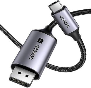 UGREEN Uni-Directional USB C to DisplayPort 1.4 Cable 3M 8K@60Hz 4K@240Hz Thunderbolt 4/3 to DisplayPort 32.4Gbps AluminumShell Compatible with iPhone 16, MacBook Pro/Air, iPad, Mac Mini, Galaxy, XPS