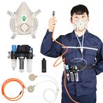 Trudsafe Supplied Air Set Half Face Respirator for Painting, Air Fed Half Face Mask for Spray Painting, Polishing and Dust, Air Fed Set Compatible with Air Compressor