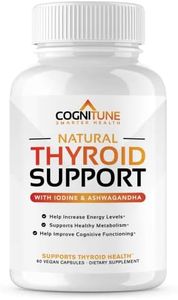 Natural Thyroid Support Complex Supplement with Iodine - Premium Energy, Metabolism, Focus, Weight Loss - Vegetarian Formula with Vitamin B 12, Magnesium, Selenium, Ashwagandha - 60 Capsules