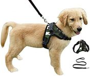 Heavy Duty Dog Harness Pet Leash Lead Set for Small Medium Large Dogs, Adjustable Reflective No-Pull Padded Puppy Dog Harness Collar Chest Vest with Handle Training Walking Leash