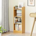 Lukzer 3 Layer Engineered Wood Multipurpose Rack Bookshelf Storage Organizer Stand (MR-010/Light Oak/90x33x24cm)