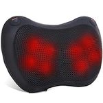 Aerlang shiatsu Neck and Shoulder Massager Pillow, Kneading Massage Pillow with 4 3D Massage Rollers,Back and Shoulder Massager,Gifts in Home Office and Car, for Women/Men/Dad/Mom