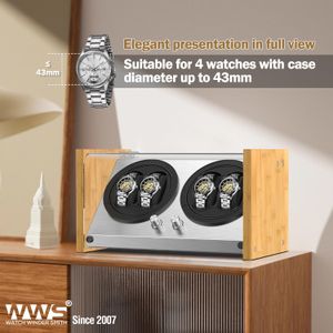 Watch Winder Smith 4-Slot Bamboo Watch Winder – Automatic Display Case
