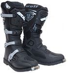 Motocross Boots WULFSPORT TRACKSTAR MX Adult Off Road Quad ATV Enduro Sports Protective Reinforced Boots Black (EU 45/UK 11)